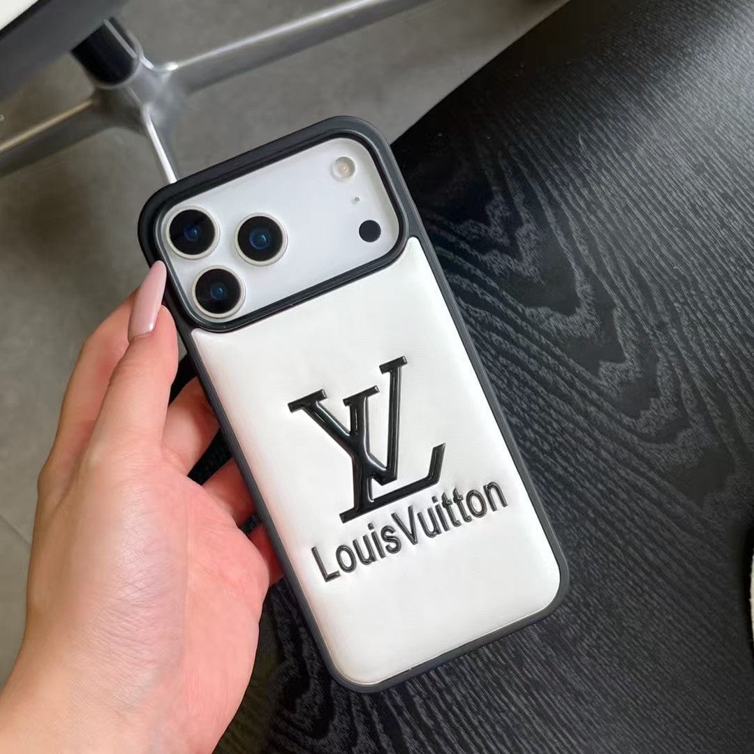 HypedEffects louis vuitton Embossed Logo Luxury Case for iPhone 13 to 17 Pro Max