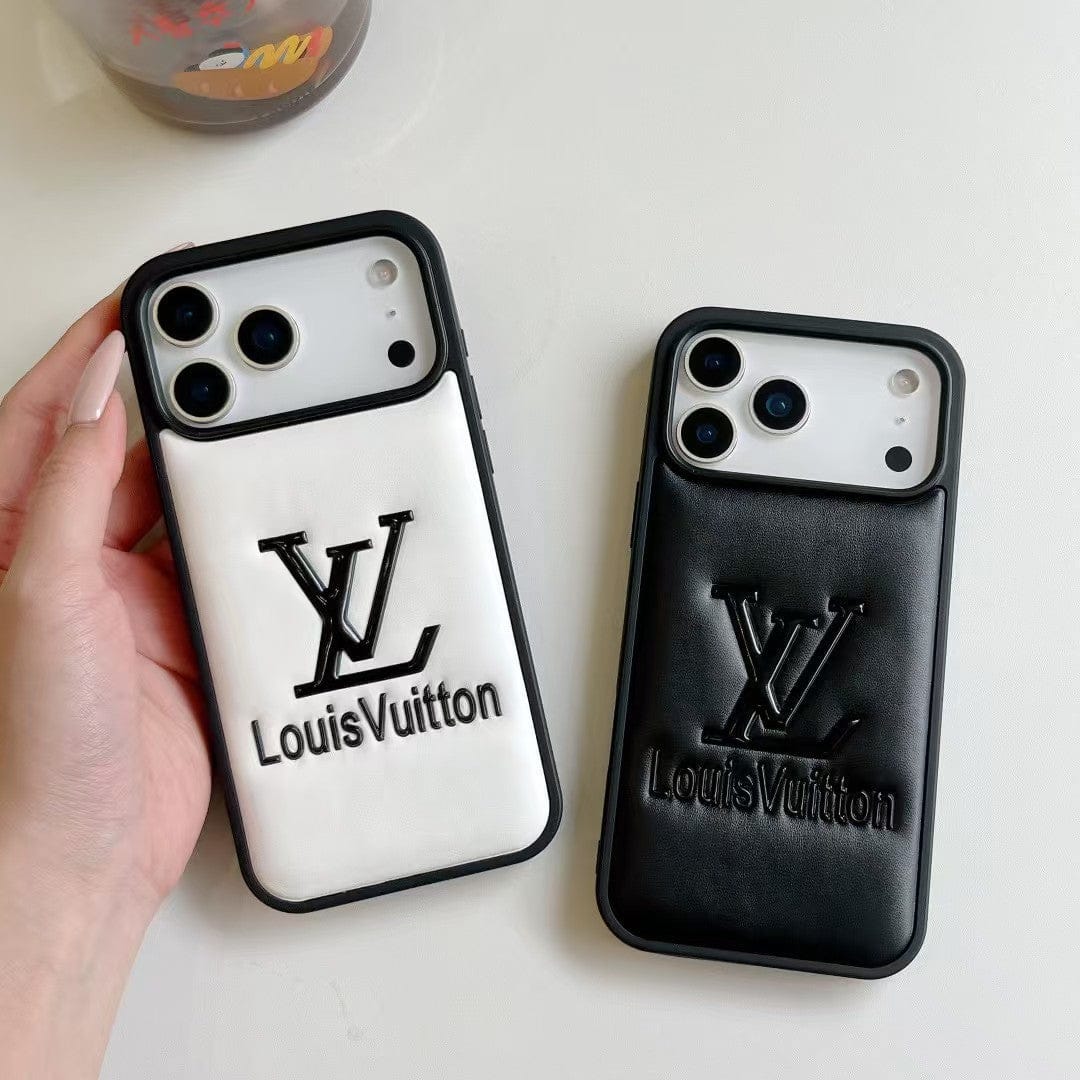 HypedEffects louis vuitton Embossed Logo Luxury Case for iPhone 13 to 17 Pro Max