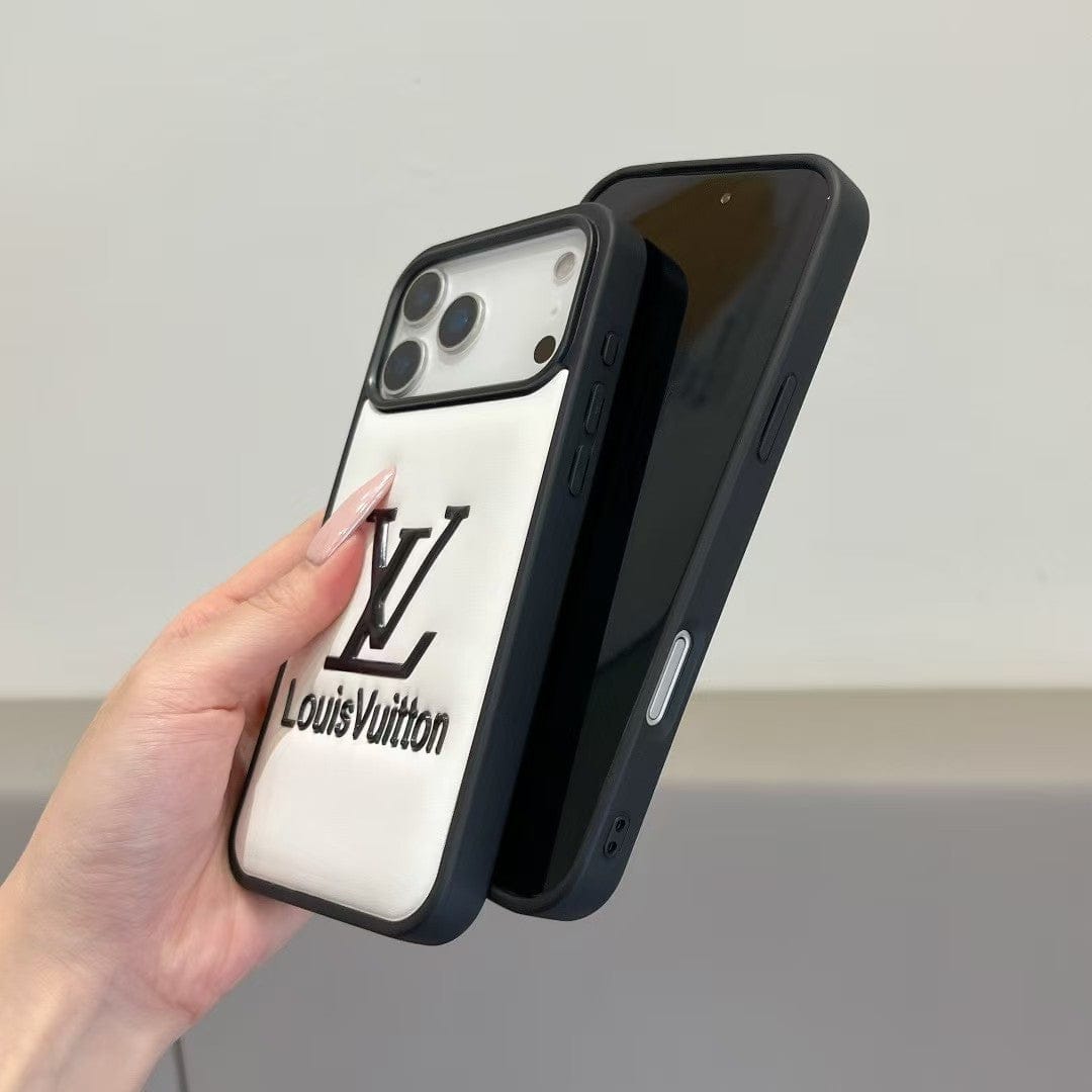 HypedEffects louis vuitton Embossed Logo Luxury Case for iPhone 13 to 17 Pro Max