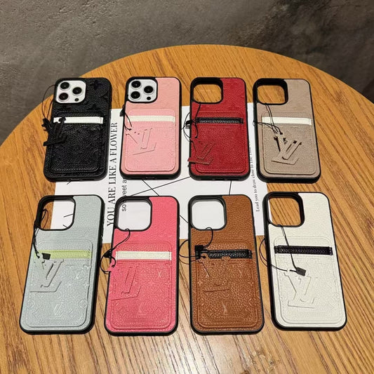HypedEffects louis vuitton Embossed Monogram Zip Pocket Card iPhone Case