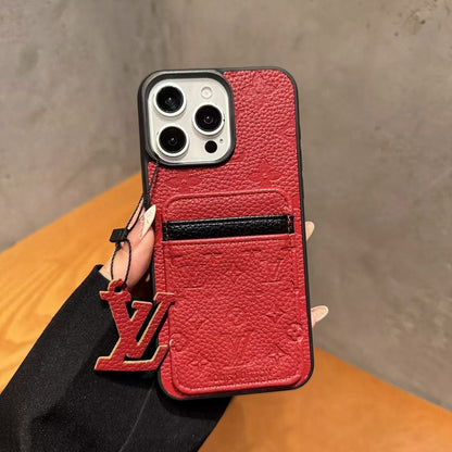 HypedEffects louis vuitton Embossed Monogram Zip Pocket Card iPhone Case