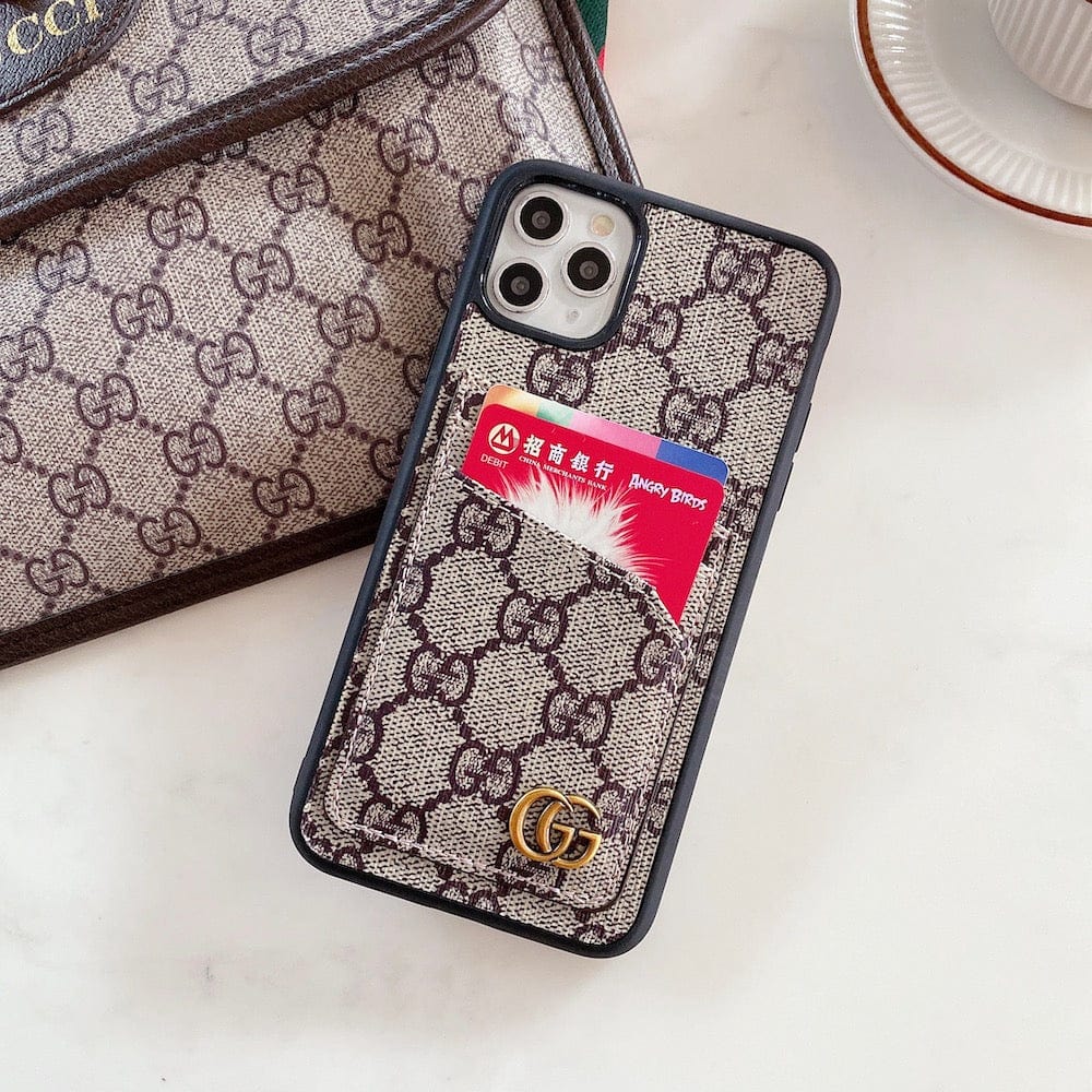 HypedEffects louis vuitton & gucci iPhone 17 Case Collection - Famous Patterns with Integrated Wallet