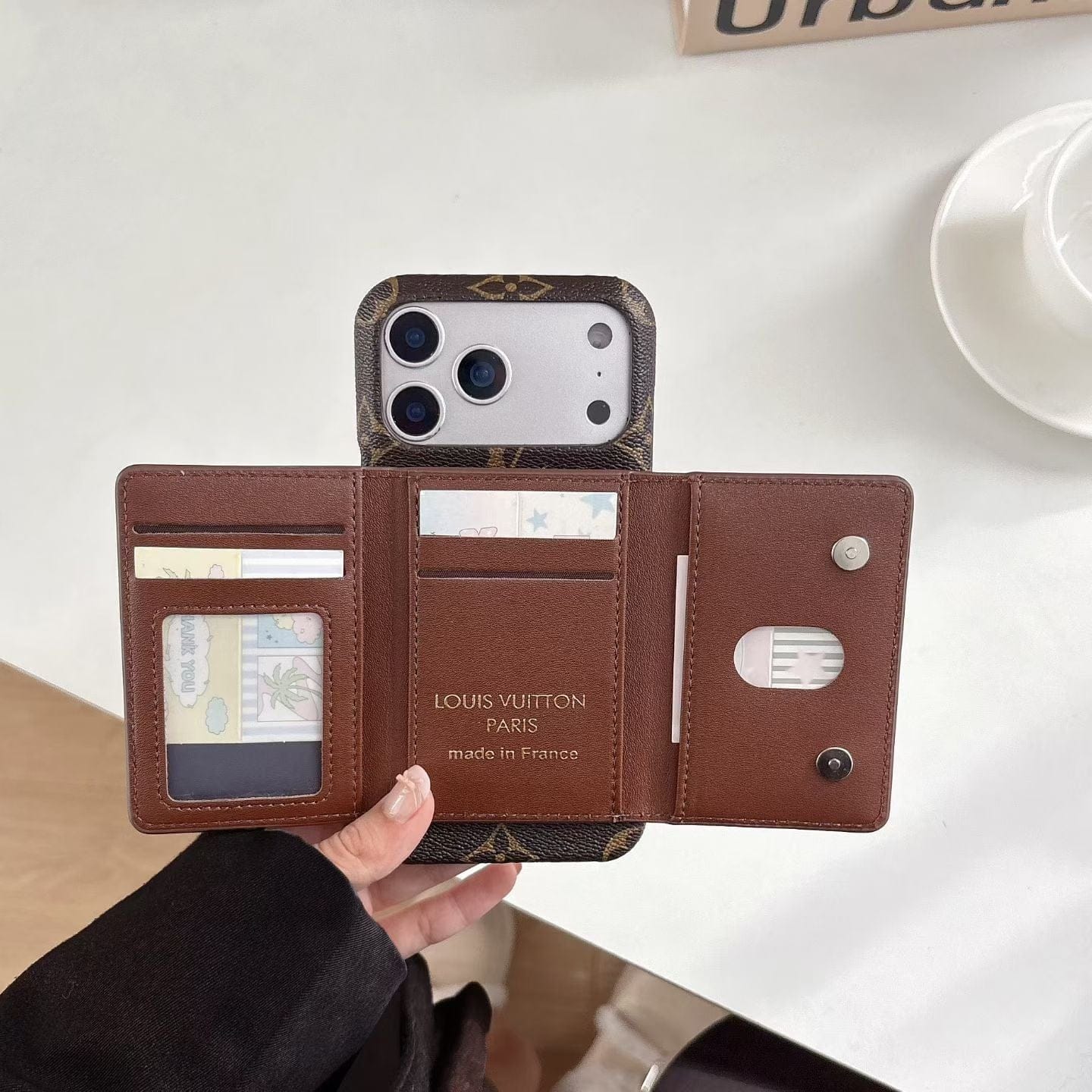 HypedEffects louis vuitton Iconic Monogram Card Holder Case for iPhone 13 to 17 Pro Max