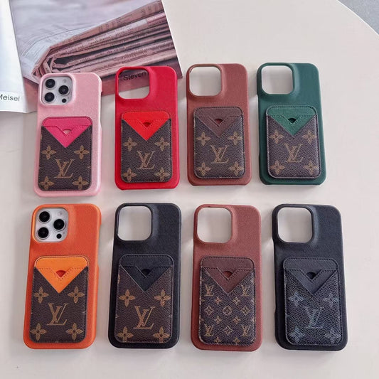 HypedEffects louis vuitton Monogram Card Slot Leather iPhone Case