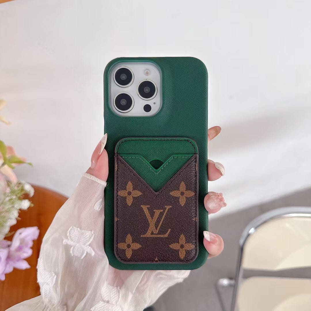 HypedEffects louis vuitton Monogram Card Slot Leather iPhone Case