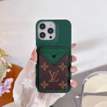HypedEffects louis vuitton Monogram Card Slot Leather iPhone Case