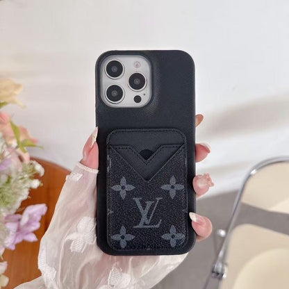 HypedEffects louis vuitton Monogram Card Slot Leather iPhone Case