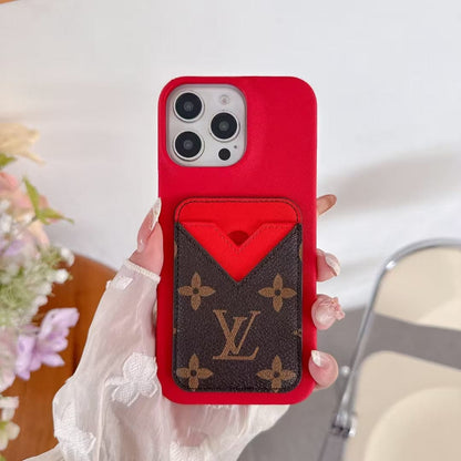 HypedEffects louis vuitton Monogram Card Slot Leather iPhone Case