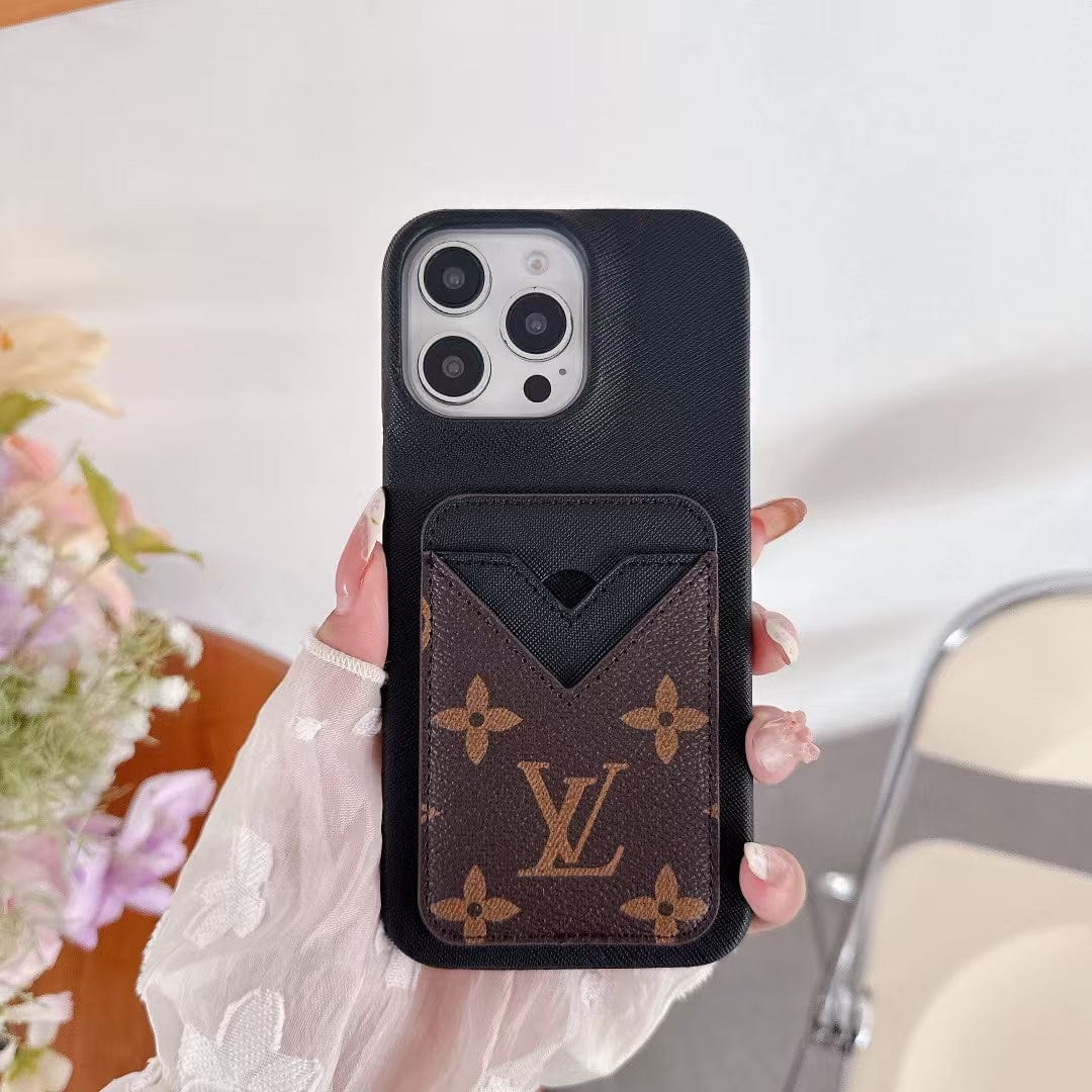 HypedEffects louis vuitton Monogram Card Slot Leather iPhone Case
