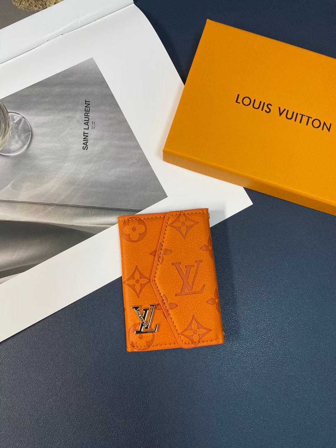HypedEffects louis vuitton Monogram Embossed Credit Card Holders Wallet with louis vuitton Logo