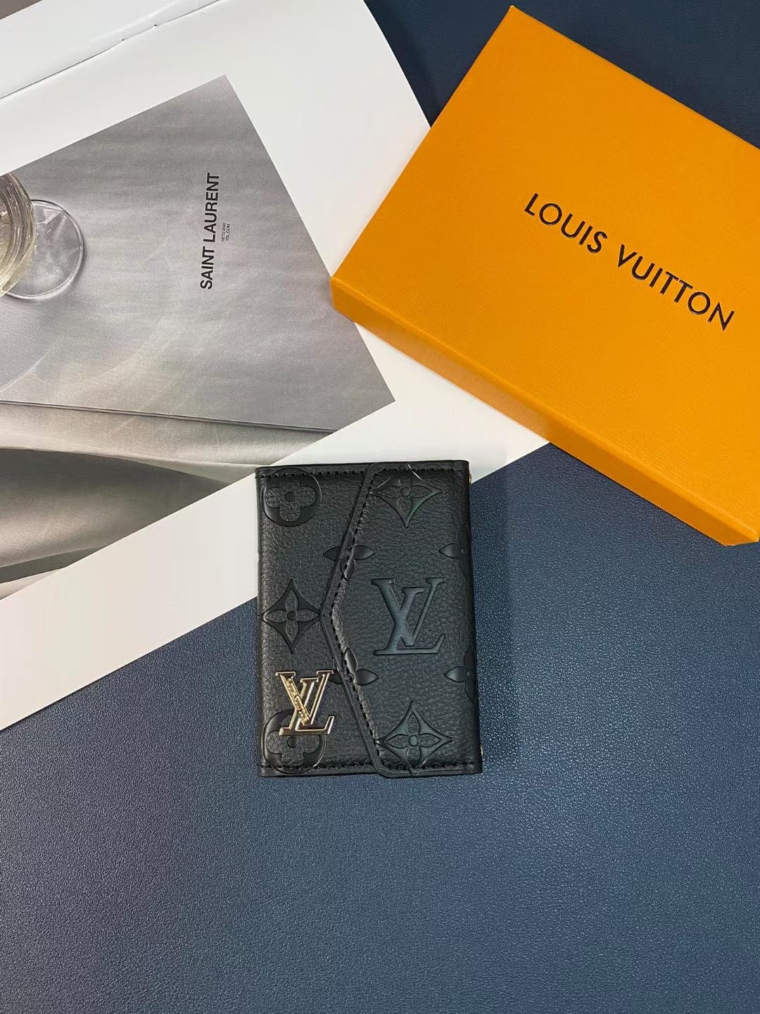 HypedEffects louis vuitton Monogram Embossed Credit Card Holders Wallet with louis vuitton Logo