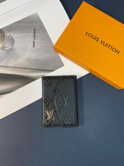 HypedEffects louis vuitton Monogram Embossed Credit Card Holders Wallet with louis vuitton Logo