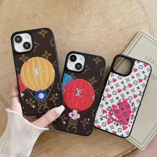 HypedEffects louis vuitton Monogram Hot Air Balloon and Heart Print iPhone Cases
