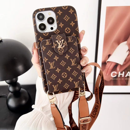 HypedEffects louis vuitton Monogram iPhone 17 Case with Wrist Strap and Pouch | Luxury and Functionality