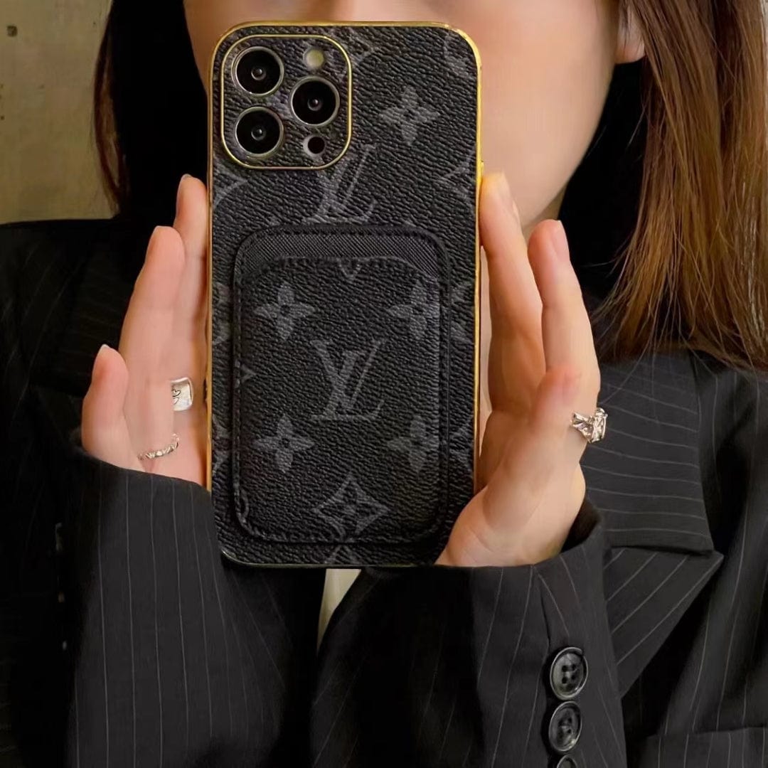 HypedEffects louis vuitton Monogram iPhone Case with Credit Card Pouch