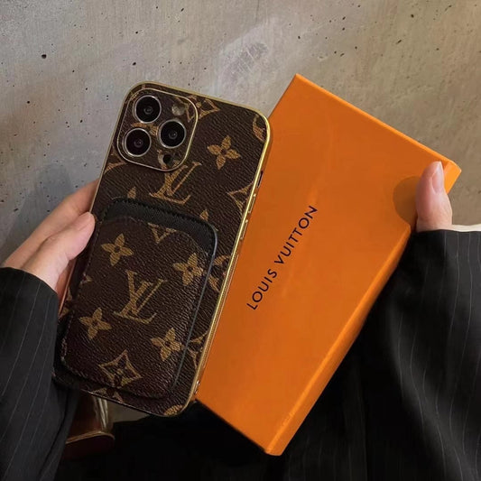 HypedEffects louis vuitton Monogram iPhone Case with Credit Card Pouch