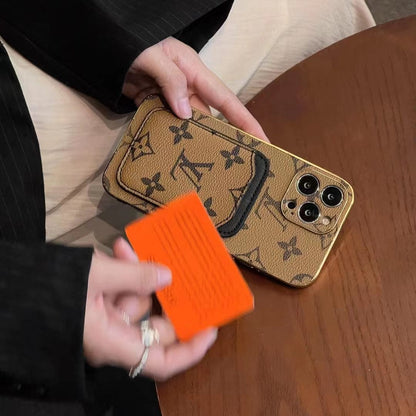 HypedEffects louis vuitton Monogram iPhone Case with Credit Card Pouch