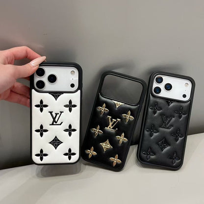 HypedEffects louis vuitton Monogram Relief Luxury Case for iPhone 13 to 17 Pro Max
