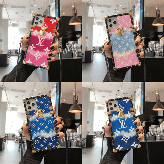 HypedEffects louis vuitton Rainbow Leather Case For iPhone 15 (iphone13-iPhone14)