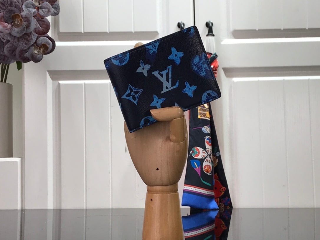 HypedEffects Luxury Blue Monogram Bifold Wallet