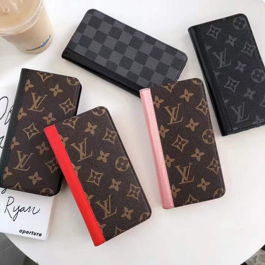 HypedEffects New Leather louis vuitton and gucci Folio Cases for iPhone 15