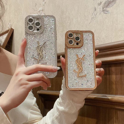 HypedEffects Sparkling YSL iPhone Cases Compatible with iPhone 11 to iPhone 15 Models